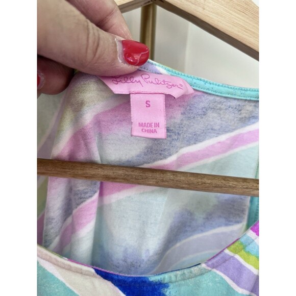 Lilly Pulitzer Magnolia Asymmetrical Midi Ceviche Dress US Size S Striped Halter - Picture 4 of 6